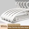 Durable white non-slip plastic clothes hanger with wide shoulder design 40x18.5cm size - Wide Shoulder Seamless Style / 1 Piece / White