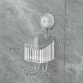 Mensola da bagno a ventosa trasparente a parete con ganci e dimensioni di altezza di 22cm - Taglia S / Trasparente