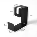 Black metal washbasin hook dimensions diagram for wall-mounted storage - Black