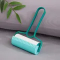 Portable teal lint roller with tear-off sheets for pet hair and clothes cleaning - With Lid / Blue