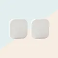 Pack of 2 white square silicone door stoppers and anti-collision wall protectors - White (1PC)