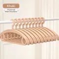 Khaki thickened wide shoulder non-marking plastic hangers for adult clothes and coats - Upgraded Thickened Wide Shoulder Style / 76g / Khaki