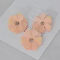 Set of three peach fabric daisy flower heads for DIY handmade vintage hair accessories - Flesh Pink