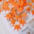 Vibrant artificial orange maple leaf branch for autumn wedding and home decoration - Orange