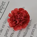 Deep red artificial silk chrysanthemum flower head for DIY bouquets and home decorations - Red