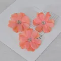 Three peach artificial daisy flower heads for DIY hair accessories and decor - Champagne Pink
