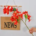 Realistic red Bougainvillea branch artificial flowers for home and wedding decor - Bougainvillea-51 flower red