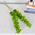 Dos tallos de hojas de concha artificiales verdes para decoración del hogar y flores - Tallo Corto