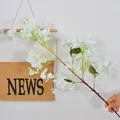 Elegant white artificial bougainvillea branch for wedding and home floral decoration - 87 Flower Heads / White