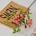 Ramo di fiori primaverili rosa artificiale per decorazione di casa e matrimonio - Stile con Ramo Lungo / Rosso rosa