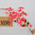 Realistic artificial rose red bougainvillea stem for home and wedding decor - 96 Flower Heads / Rose Red
