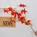 Vibrant red artificial bougainvillea branch for elegant wedding and home floral decor. - Bougainvillea-96 flowers red