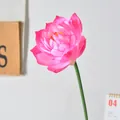 Hochwertige künstliche Lotusblume in Rosa mit realistischen Blütenblättern und Stiel - Mehrschichtiger Lotus-Dunkelrosa