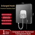 Heavy-duty transparent adhesive wall hook with stainless steel hook, 7x7cm - Large Hook / 7x7cm (50 Silk) / Clear