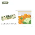 Large reusable food storage bags with double seals, 27x28cm size, 15 pieces per box - L / Set of 15