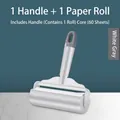 Professional white and grey lint roller with 1 handle and 60-sheet paper core refill - Lint Roller Set / 16cm-55 Sheets / White & Grey