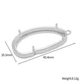 Support de pendentif ovale en acier argenté à quatre griffes, longueur 45,4 mm. - Base Ovale (STAL251-ST) / Argent