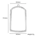Roestvrijstalen Thaise amuletframe basis met afmetingen 57,6x34,9 mm en 9,7g gewicht - Boogvoet (STAL253-ST) / Zilver