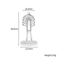 Zilveren titanium stalen zeven draak Boeddha amulet basis accessoire met maten - Naga Boeddha Voet (STAL256-ST) / Zilver