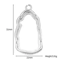 Zilveren titanium stalen Thaise Boeddha amulet basis, afmeting 31x21mm, gewicht 5,91g - Ovale Hanger Voet (STAL258-ST) / Zilver