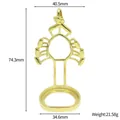 Gouden titanium stalen voet voor Zeven Naga Boeddha-amulethanger met afmetingen en gewicht - Holle Drakenkop Voet (STAL259-GO) / Goud