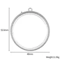 Professioneel zilverkleurig titanium stalen rond frame voor Thaise amuletten en hangers - Touwrand Ronde Voet (STAL2512-ST) / Zilver