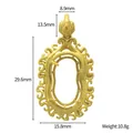Gouden Thaise Naga Boeddha hanger basis van titanium staal met afmetingen - Naga Boeddha hangerbasis - Linkerzijde (STAL2516-GO) / Goud