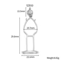 Zilveren titanium stalen basis voor Naga Boeddha hanger met zeven hoofden en maten - Naga Boeddha hangerbasis (STAL2517-ST) / Zilver