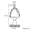 Titaniumstalen basis voor Zeven Draken Boeddha hanger met gekleurde strassteentjes - Meerkleurige Strass Boogvoet (STAL2525-ST) / Zilver