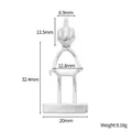 Titaniumstaal Naga Boeddha hanger basis accessoire met nauwkeurige maten en gewicht - Naga Boeddha Beeldje en Steunset (STAL2526-ST) / Zilver