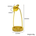 Gouden Thaise amulethangerbasis met strassteentjes en gedetailleerde afmetingen - Ronde Strass-voet (STAL2528) / Goud