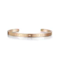 Eleganter roségoldener Titanstahl-Armreif mit 'Forever Love' Gravur und Steinbesatz - Forever Love Only You Graviert / Roségold (B1320)