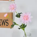 Elegant pink artificial 3-head dahlia flower spray for wedding and home room decoration - Light Pink