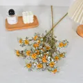 Realistic artificial orange berry stem with frosted leaves for autumn home decor SKU - Yellow