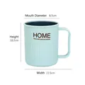 Taza de enjuague bucal de plástico azul claro con asa y diseño de rayas verticales - 301-400ml / Azul Claro (Engrosado)
