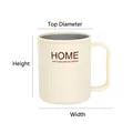 Vaso para enjuague bucal beige minimalista con dimensiones: boca 8,5 cm, altura 10,2 cm - 301-400ml / Blanco (Engrosado)