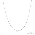Collier minimaliste en acier titane argenté, largeur de chaîne 2,0 mm pour femmes - Chaîne à Perle Unique (STN25262) / 2.0mm / Acier