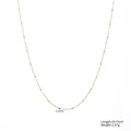 Collier délicat en acier titane doré avec perles et longueur réglable de 45+5cm - Chaîne à Perle Unique (STN25262) / 2.0mm / Or