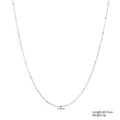 Collier chaîne simple en acier titane argenté, largeur 1,8 mm, longueur 45+5 cm - Chaîne à Perle Unique (STN25262) / 1.8mm / Acier