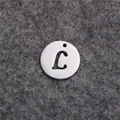 Runder Anhänger aus Edelstahl mit ausgehöhltem Buchstaben C für DIY-Schmuckherstellung - Buchstabe L