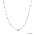 Zilveren titanium stalen watergolf ketting, 2,9 mm breed, met verstelbare lengte voor dames. - Watergolfketting (STN25266) / 2,9 mm / Staalkleur