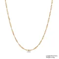 Goudkleurige titaniumstalen schakelketting, 2,9 mm breed, lengte 44,5+5 cm, watergolf-stijl. - Watergolfketting (STN25266) / 2,9 mm / Goud