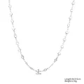Minimalistische zilverkleurige titaniumstalen hartschakelketting voor dames. - Hartvormige Ketting (STN25268) / 5.2mm / Staalkleur