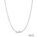 Zilveren roestvrijstalen box chain ketting 44cm lengte met minimalistische kralen - Kunstmatige Parelketting (STN25270) / 44cm / Staalkleur