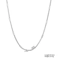 Zilveren titanium stalen ketting met cilindrische kralen, stapelbaar, 45+5cm lang - Kunstmatige Parelketting (STN25270) / 45cm / Staalkleur