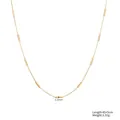 Fijne gouden titanium stalen ketting met buiskralen, lengte 45+5cm, gewicht 3.51g. - Staafjes ketting (STN25277) / 2.2mm / Goud