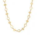 Elegante vergulde titanium stalen ketting met hart- en ruitvormige schakelmotieven - Vierkante Hart Schakelketting (STN25292) / 9,3 mm / Goud