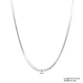 Zilverkleurige 4mm titanium stalen platte slangenketting ketting voor gelaagdheid - Platte Slangenbot Ketting (STN25294) / 4mm / Staalkleur