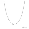 Hoogwaardige zilverkleurige titaniumstalen kralenketting voor veelzijdig stapelen. - Rijstkraal Ketting (STN25299) / 2.4mm / Staalkleur
