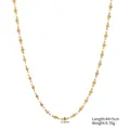 Goudkleurige kralenketting van titaniumstaal, lengte 44+5 cm, voor veelzijdige laagjes - Lantaarnketting (STN25301) / Goud